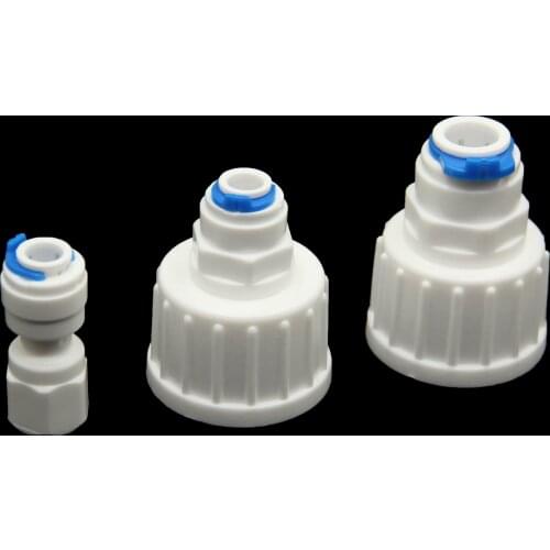 Reverse Osmosis RO Water System Fitting 1/4" 3/8" Inch OD Hose Tube 1/4" 1/2" 1/8" Female Thread Plastic Pipe Quick Connectors