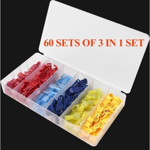 T Tap Wire Connectors, Electrical Connectors Self-Stripping Quick Splice Electrical Wire with Insulated Male Disconnect Spade