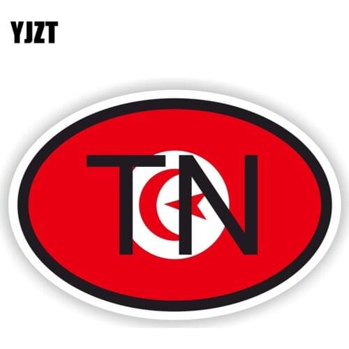 YJZT 10.5CM*7CM Motorcycle TUNISIA TN Country Code Accessories Car Sticker PVC 6-0414