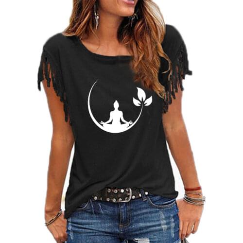 2019 Women T Shirt Meditation Room Buddhist Zen Summer FUNNY T SHIRTS Print European O Neck Cotton Tees