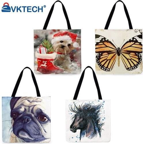 Horse Printed Shoulder Shopping Bag Casual Ladies Large Capacity Tote Handbags