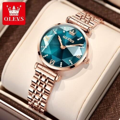 OLEVS Rhombus Glass Watch For Women Top Fashion Ladies Wrist watches Female Quartz Bracelet Watch relogio feminino Dropshipping