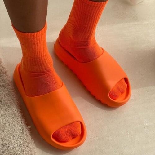 Apanzu orange slides for women Summer 2021 new fashion Platform Slippers Thick-soled slippers flat slides women designer sandals