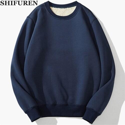 SHIFUREN Winter Mens Thermal T Shirts Soft Thick Fleece Long Sleeve O-Neck Cusal Warm Male Tops Tees Size S-XXXL