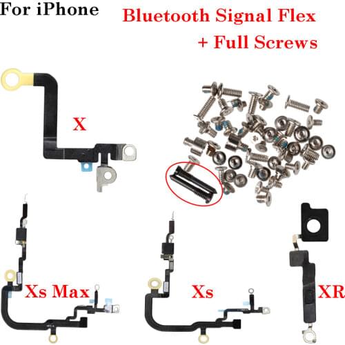 1pcs For iPhone X XR XS MAX NFC Camera Clip Bluetooth + Screws Signal Antenna Flex Cable Replacement Patrs