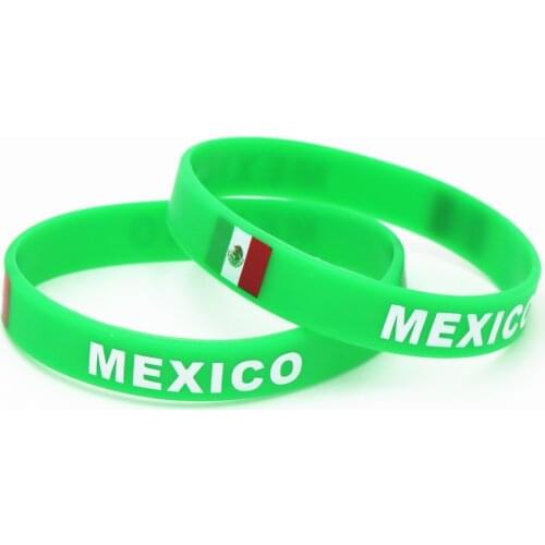 1PC Mexico Flag Silicone Wristband Football Soccer Team Fans Sport Elastic Rubber Bracelets Bangles 2018 Armband SH233