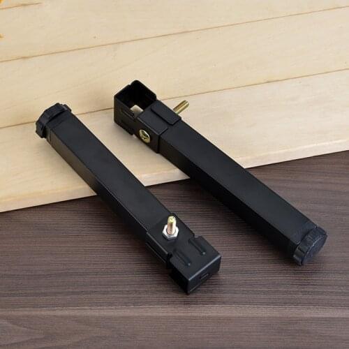 1pc 150mm-30mm Folding Furniture Legs Square Tube 3CM Hole Bed Foot Adjustment 2cm Clamping Bracket Feet Support Leg Hardware
