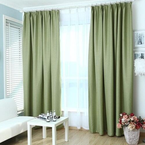2017 New Contracted and Contemporary Customized Solid Color Cotton and Linen Thickening Shading Sitting bedroom Curtains