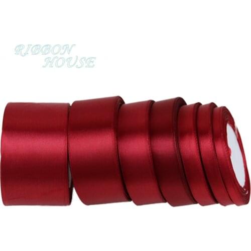 25 yards/roll) Burgundy Single Face Satin Ribbon Wholesale Gift Wrapping Christmas ribbons