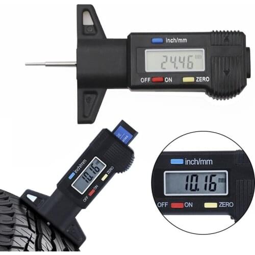 Digital Car Trie Depth Gauge Caliper Tyre Tread Depth Measure Tool LCD Tyre tread Gauge Car Tire Measuring Caliper 0-25mm