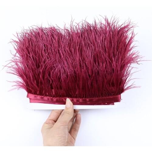 25 Colors Decorative Feathers Fringe Real Ostrich Feather Trims Size 6-8 CM for Diy Wedding Costume Clothing Sewing Accessory