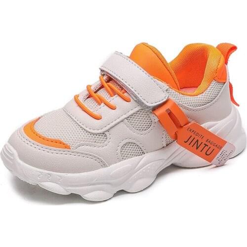 CUZULLAA Autumn Kids Hook & Loop Sports Shoes Girls Boys Fashion Sneakers Children Non-Slip Rubber Sole Casual Shoes Size 26-36