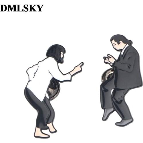 DMLSKY Funny Metal Pins Enamel Brooches for Women Men Lapel Pin Backpack Badge Denim Pin Fashion Brooch M4162