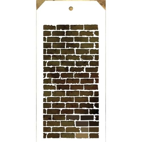 2021 New Label Tag Plastic Stencil For DIY Craft Making Brick Wall Pattern Scrapbooking Background Card No Metal Cutting Dies