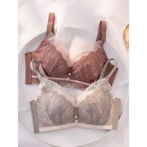 European Bra Briefs Set Womens Cotton Underwear Sexy Lace Brassiere Autumn Winter Retro Stitching Underwear Female Lingerie Set