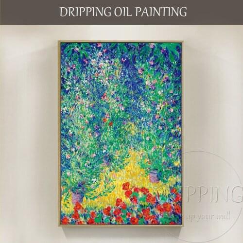 Artist Pure Hand-painted High Quality Abstract Colorful Flowers Oil Painting on Canvas Beautiful Rich Colors Abstract Painting
