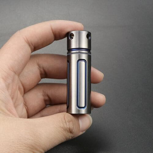 Pure titanium key ring medicine box Portable sealed compartment waterproof pill storage compartment