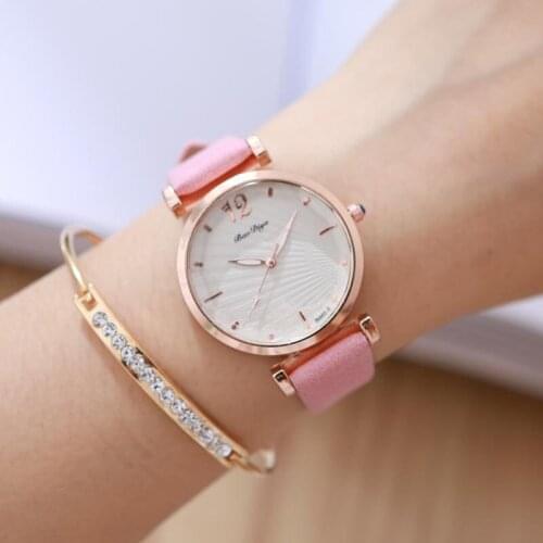 Korean version of simple and versatile student digital quartz watch Fashion womens leather strap watch