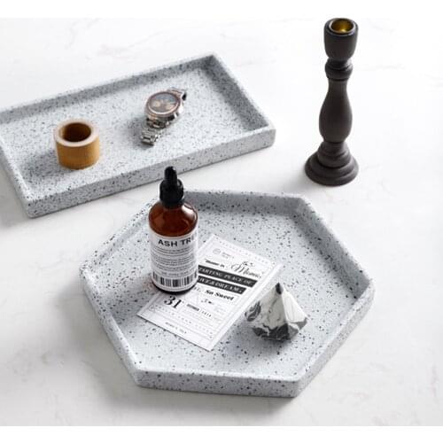 Tableware Kitchen Cutelife Marble Pattern Ceramics Storage Tray Food Breakfast Round Trays Decorative Ring Jewelry Wedding Tray