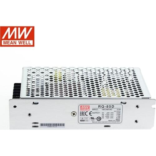 MEAN WELL RQ-85D 84W Quad Output Switching Power Supply 110V/220V AC to 5V 12V 24V -12V DC 6A 2A 1A 0.5A SMPS Transformer