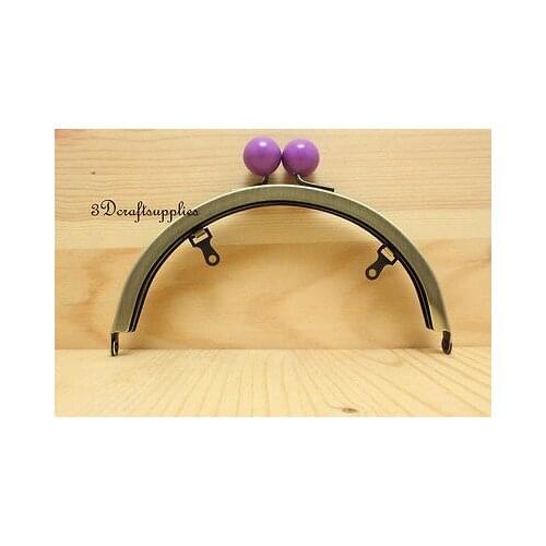 Metal purse frame glue on clasp clip half anti bronze 6 inch AB94K