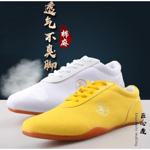 Mens And Womens Summer Breathable Comfortable Canvas Shoes Performing Taijiquan Exercises Sports Martial Arts Shoes