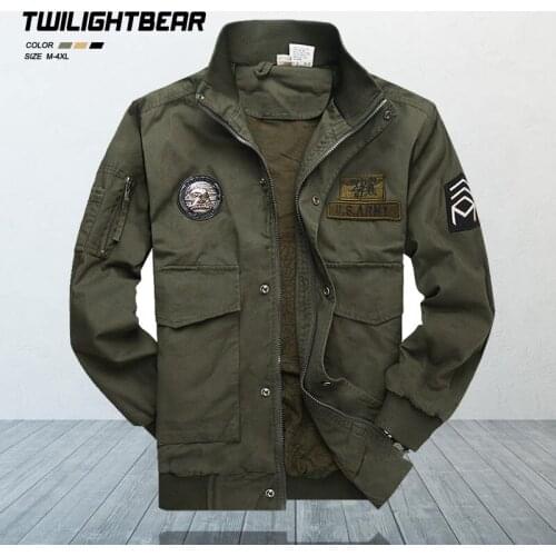 Military Mens Jacket Coat Male Multiple Pockets pure Cotton Casual Army Bomber Jacket Men Outwear Brand Clothing AF1206