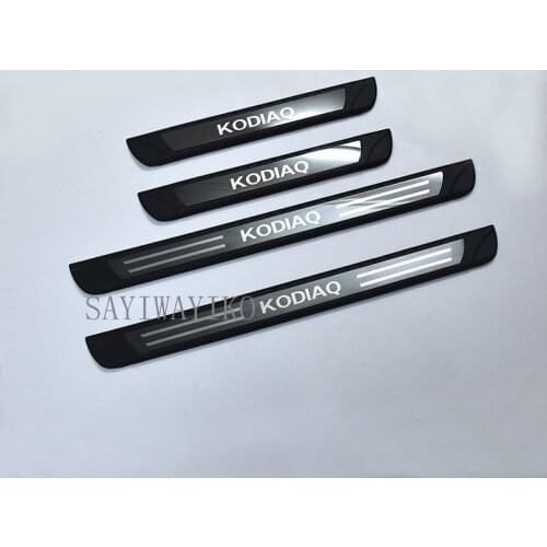 FIT For Skoda Kodiaq 2017 2018 2019 Accessories car door sill cover trim anti-scuff plate Threshold pedal exterior scuff