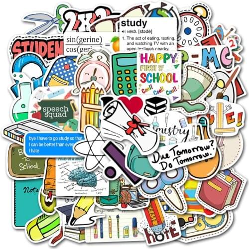 10/30/50PCS Classroom Teaching Supplies Graffiti Stickers Laptop Water Cup Waterproof Removable Stickers Wholesale