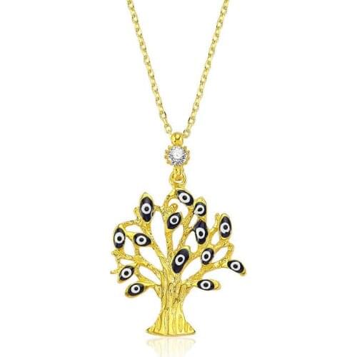 Real Silver 925 Jewelry Silver Wish Tree Women 'S Necklace
