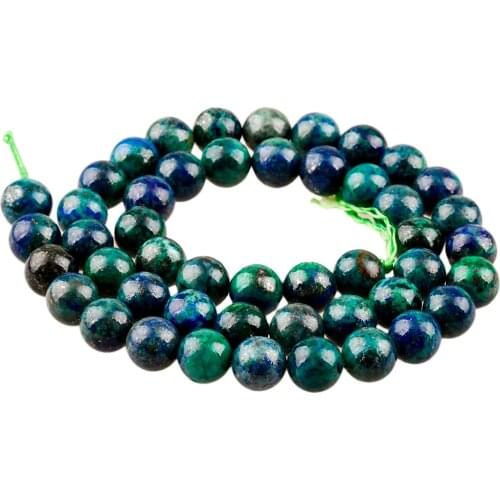 TUMBEELLUWA Lapis lazuli Chrysocolla Natural Gem Stone Round Loose Beads Stone For Bracelet 8-12mm 15''L
