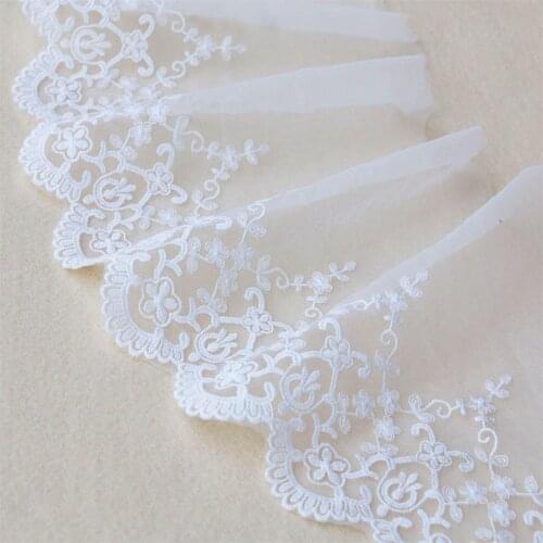 Pink Tulle Ruffled Lace Trim 2 Layers Mesh Wedding Fabric Flower Girl Dress 1.9" Width 2 Yards Long Price