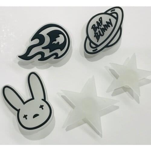 10Pcs New Luminous PVC Shoe Charms Fluorescence Bunny Rabbit Glowing Shoe Accessories Decoration DIY Bands Kids Gift