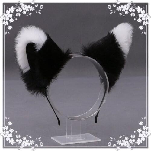 Handmade Cute Plush Furry Cat Ears Headband Headwear Wolf Ears Cosplay Party Simulation Animal Ears Sweet Lolita Fancy Dress