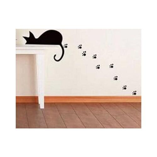 Lovely lazy cat Wall Sticker Decal Ideal for Kid Nursery Home Decor fashion design Removable PVC Free Shipping