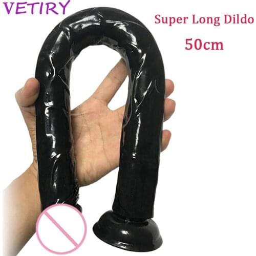 VETIRY 50cm Huge Long Anal Dildo Realistic Penis Butt Plug Anus Massager G-spot Clitoral Stimulator Adult Sex Toy for Women