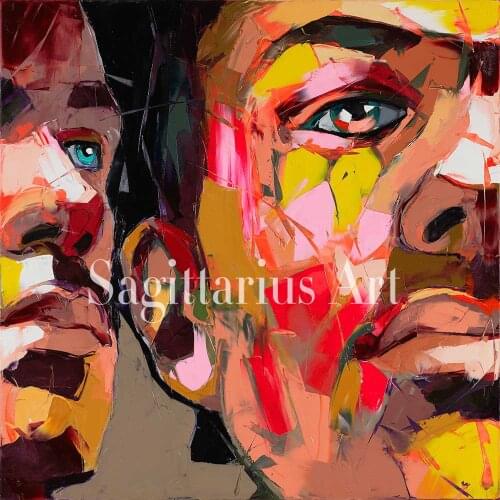 Handmade Hand painted Modern Francoise Nielly Abstract Wall Decor Fine Art Untitled 82 Oil Painting Artwork Canvas Painting art