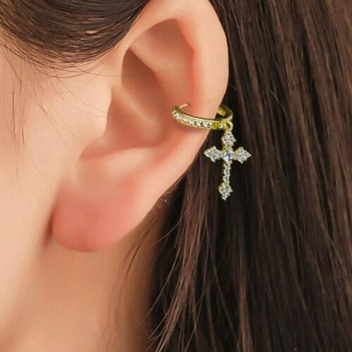 New Arrow Cross shape Drop Earrings for Women/Men Dazzling Crystal Zirconia Hiphop Party Female/Male Fashion Earrings Jewelry