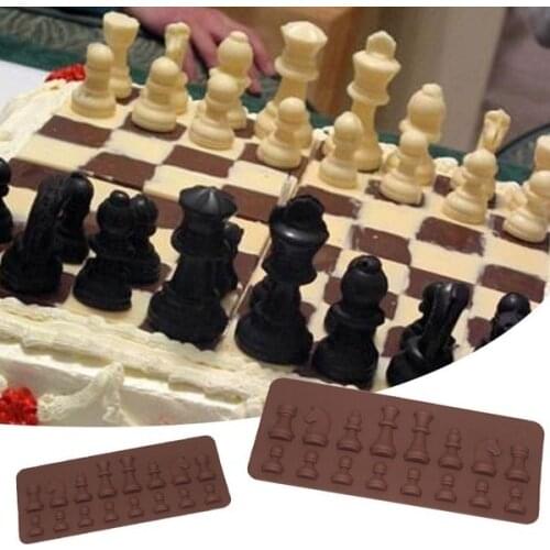 Silicone Chocolate Mold Fondant Cake Ice Cube Mould Chocolate Baking Tray Chess Mold Sugar Craft Baking Bakeware Kitchen Tool