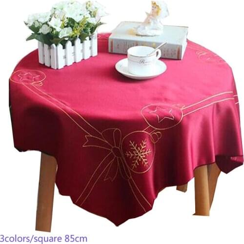 Modern square Satin Tablecloth mantel nappe embroidered lace tea coffee Table Cover cloth kitchen dining party Wedding Decor