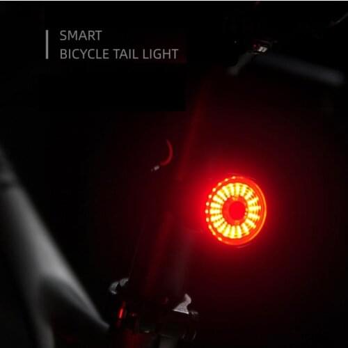 Smart Sensor USB Bike Tail Light Rechargeable Led Bicycle Seatpost Saddle Rear Light
