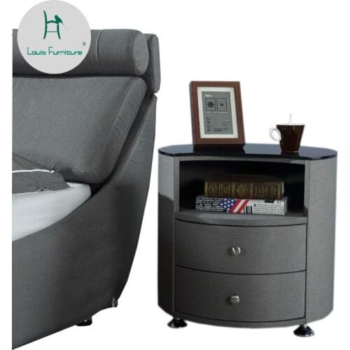 Louis Fashion Moon Shaped Nightstand Odd Counter Leather Bed Matching Fashion Simple Storage Cabinets Modern Cloth