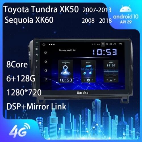 Toyota Tundra XK50 2007 - 2013 Sequoia XK60 2008 - 2018 Android Auto Autoradio Bluetooth Apple Carplay Wireless Car Audio Radio