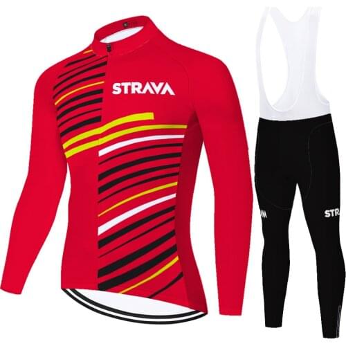Strava Summer Spring Tricota Hombre Wielren Kleding Heren Cycling Jersey Long Sleeve Conjunto Ciclismo Roupa Ciclismo Masculino