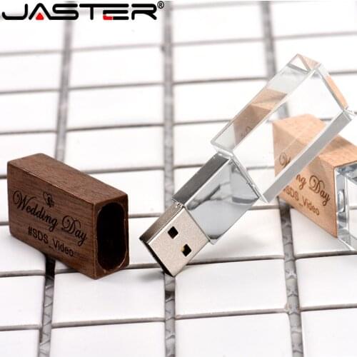 JASTER 10 PCS FREE LOGO Stylish wooden crystal creative USB flash drive 4GB 8GB 16GB 32GB 64GB Photography Memory storage U disk