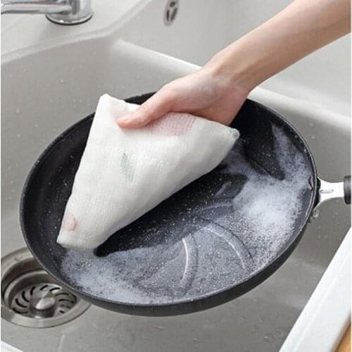 Eight-layer Printed Wood Fiber Dish Towels Non-greasy Tableware Dishcloth Anti-grease Rag Household Kitchen Cleaning Cloth