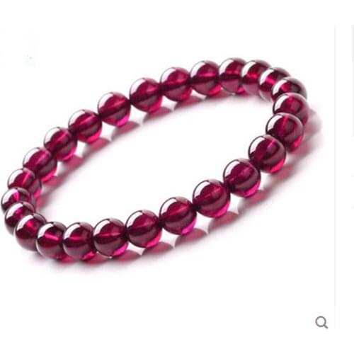Top Quality Natural Purple Garnet Crystal Beads Woman Bracelet AAAA 7mm