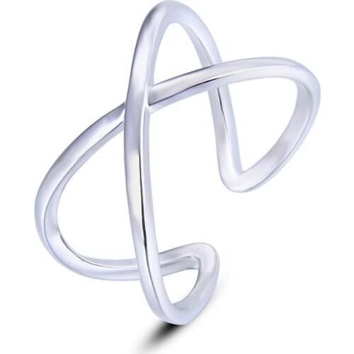 Fashion Women Pure 925 Sterling Silver Jewelry Anniversary Opening Adjustable Noble Geometric Engagement Ring Gift For Girl