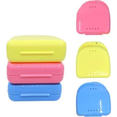 1pcs Retainer Box Denture Bath Box Case With Holes False Teeth Appliance Container Storage Boxes Rinsing Basket