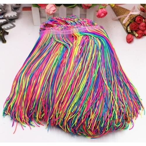 1 Yard Latin Fringe Tassel Multi Assorted Colored Dance Dress Trimming Lace Macrame Samba Clothing Lace 9-20CM